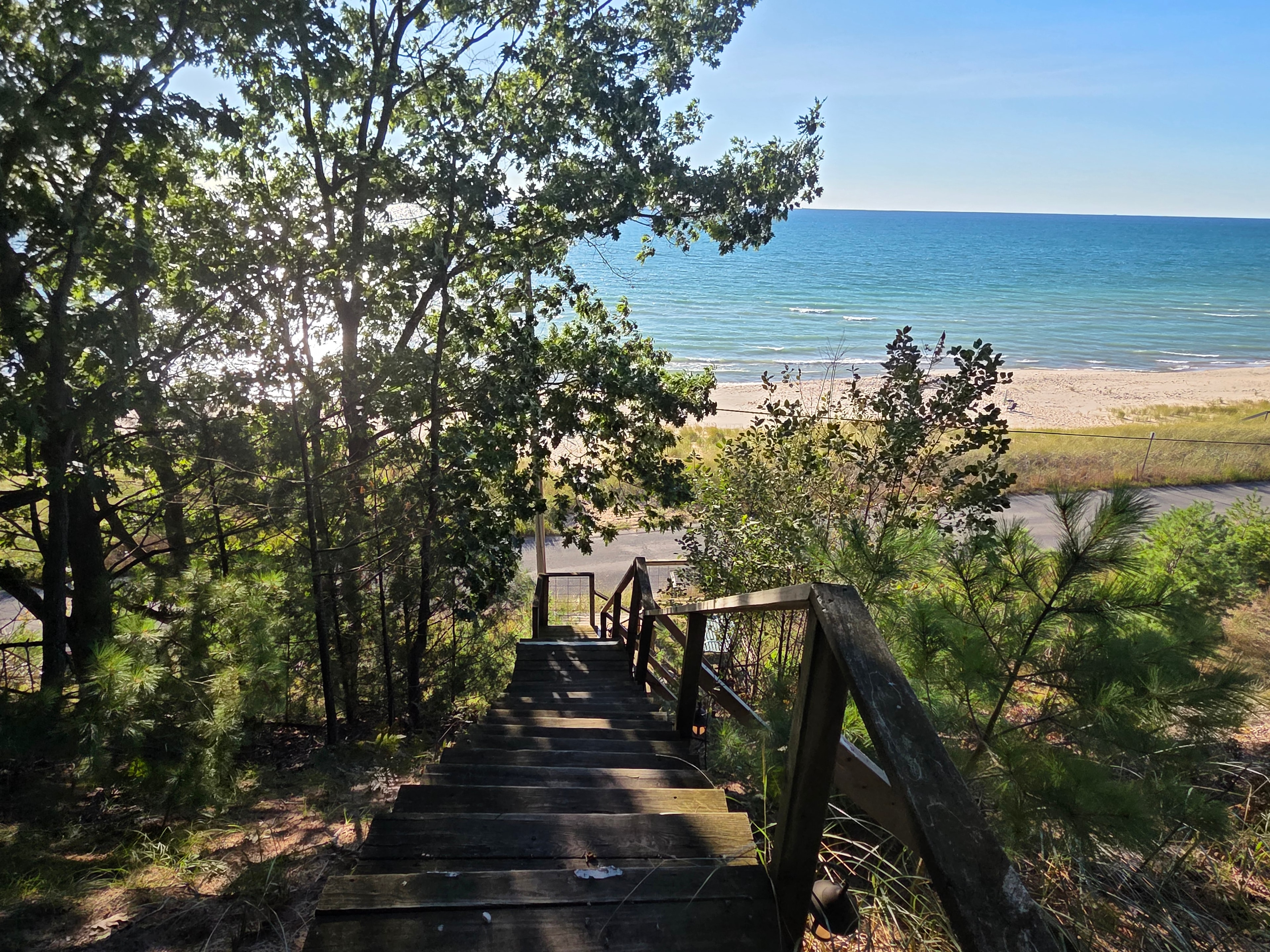Boardwalk stairs leading to the beach